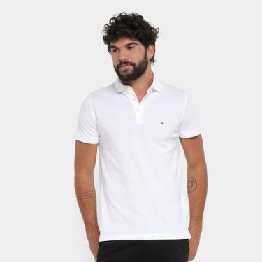 Imagem de Camisa Polo Tommy Hilfiger Básica Masculina, Branco, M