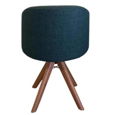 Imagem de kIT 02 Cadeiras Giratórias Madeira Maciça Cor Castanho com Assento Est