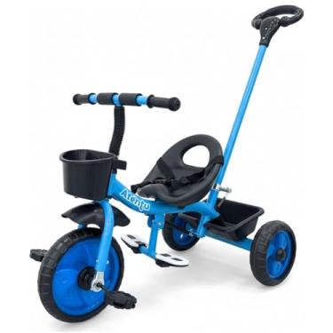 Imagem de Triciclo Infantil com Pedal e Empurrador 3 Rodas Brinquedo Passeio Criança Atentu (Azul)