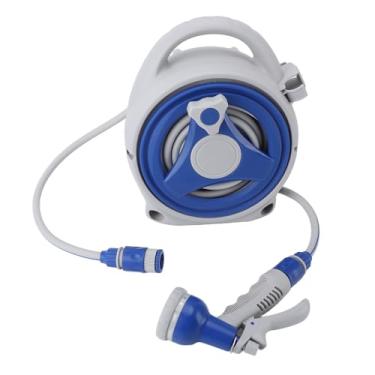 Imagem de Carretel de Mangueira Portátil Simples para Casa de 45 + 5 Pés para Jardins, Quintais e Gramados, Feito de Materiais ABS e PVC Premium, à Prova de Sol e Resistente, Fácil de