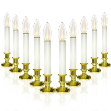 Imagem de Velas LED operadas por bateria com temporizador e lâmpadas LED C26, velas de Natal para decoração de mesa e quarto, pacote com 4