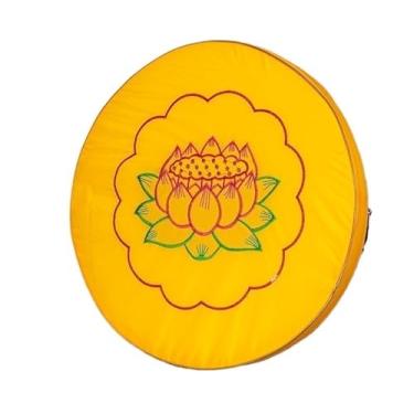 Imagem de pufe Travesseiro de chão lótus chinês, almofada meditação, oração, travesseiro decorativo redondo para sentar no(Yellow)
