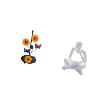 Imagem de Fenteer Suporte de Papel Toalha Abstrato, Dispensador, Antiderrapante, Vertical, Porta-lenços, Estátua Do Pensador, Decoração para Mesa, Sala de Estar, Pratel