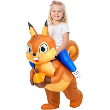 Imagem de JUROSAICA Squirrel Costume Inflatable Costume Kids Inflatable Costume Blow Up Ride On Halloween Jumpsuit For 7-10 Years Old Girls And Boys Cosplay Party