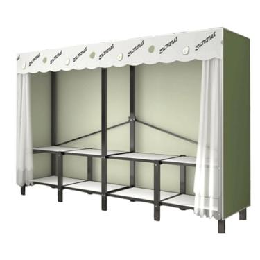 Imagem de YPDJVLTI Armário portátil empilhável armário de aço economiza espaço guarda-roupa armário para quarto pendurado guarda-roupa dobrável guarda-roupa portátil roupas armário espaçoso