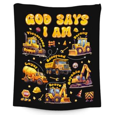 Imagem de COOPASIA Cobertor de caminhão para meninos, cobertor de carro para meninos pequenos, cobertor para meninos, cobertor infantil de escavadeira, presentes inspiradores, cobertor de lã quente e