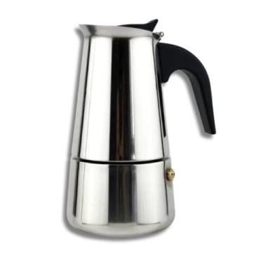 Imagem de Cafeteira Italiana em Aço Inox, 6 Xícaras, Design Clássico, Preparo por Pressão