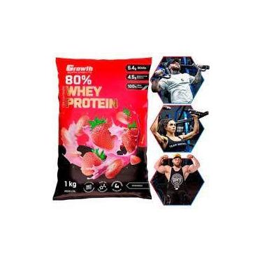 Imagem de Whey 80% Growth 1 Kg sabor morango