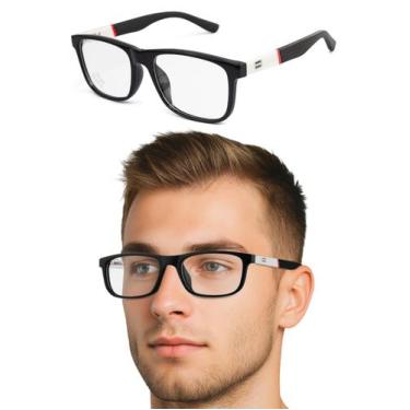 Imagem de Oculos Masculino Para Grau Armação Esporte Fino Armação Retangular E9 