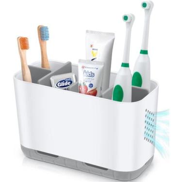 Imagem de Suporte para escova de dentes e pasta de dente Boperzi Grey para banhe