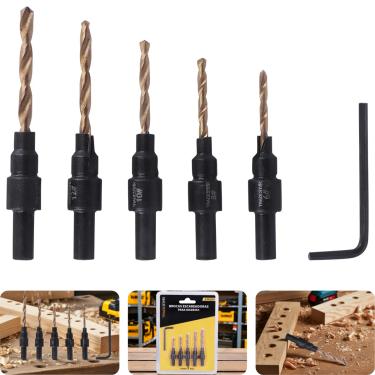 Imagem de Jogo Broca com Escareador 6 - 14 mm para Madeira 6 Peças Tradestar