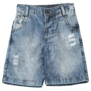 Imagem de Shorts Bebê Look Jeans 1/2 Cós Jeans Masculino-Masculino