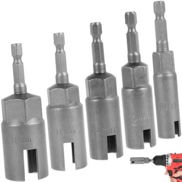 Imagem de AB1 5 peças 1/4" Hex Shank Wing Nut Driver Set 10-19mm Aço Slot Wing Nut Driver Chave Chave Ferramenta Robusto Borboleta Parafuso Asa Chave Chave de Asa Luva para Porcas de Asa Ganchos AB1 (Número