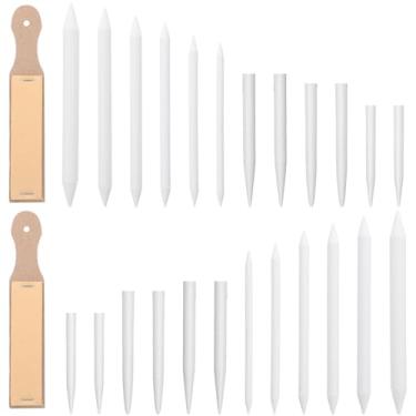 Imagem de Josojoou 26 peças de tocos de mistura para desenho, canetas de esponja de mistura e apontador de lápis de lixa, ferramentas de pintura de esboço para estudantes artistas desenho de esboço a carvão
