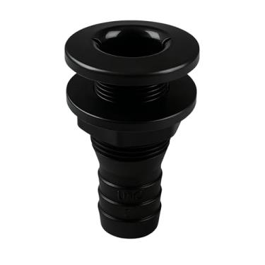 Imagem de SEAFLO Barco marítimo com encaixe no casco de 5 cm, polipropileno, conector de drenagem de plástico, seguro para água salgada resistente à corrosão, suporte de popa, saída de deck de porto de esgoto