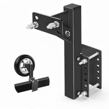 Imagem de GADFISH Suporte de pneu sobressalente de reboque dobrável, suporte de pneu sobressalente elevado de 17 polegadas para reboque utilitário serve para rodas de 38.1 cm e 40.6 cm e para-choques de até 9 ×