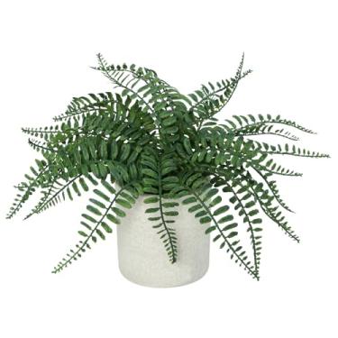 Imagem de DuHouse Vaso de samambaia artificial, plantas de vegetação falsa em vaso, samambaia falsa para casa, escritório, prateleira, banheiro, cozinha, fazenda, decoração de mesa