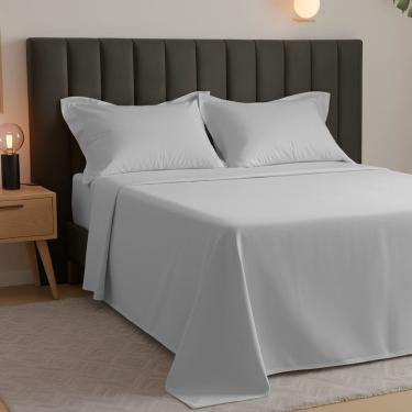 Imagem de Jogo de Cama Casal Percal 300 Fios 100% Algodão Acetinado 4 Peças – BF Colchões