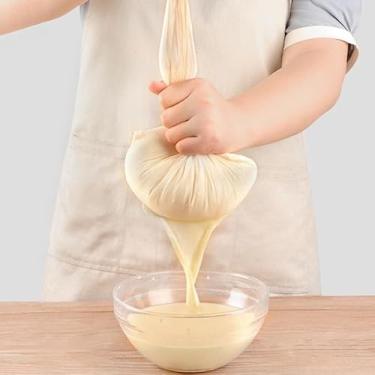 Imagem de 1 saco de leite de nozes de nylon, 45 × 60 cm, reutilizável, de malha fina de grau alimentício para leite de amêndoa e soja, filtro de café frio