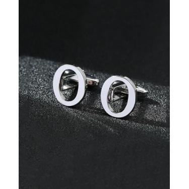 Imagem de Abotoaduras masculinas abotoaduras para homens camisa social punhos para negócios e casamento, 1pc, Aço inoxidável, Sem Pedra Preciosa