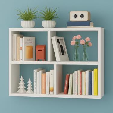 Imagem de Estante de Parede 60x80x18cm Prateleiras em mdf Decorativa Suporte para Livros, Vasos e Acessórios multiuso sinanue