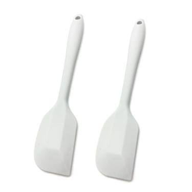 Imagem de Art&Beauty Conjunto de espátula de silicone de 2 peças, utensílios de cozinha antiaderentes resistentes ao calor de 24 cm com alça ergonômica, núcleo de aço inoxidável, cinza