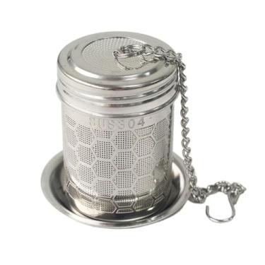 Imagem de Tampa rosqueada mais íngreme para chá, bandejas de gotejamento fáceis de limpar, filtro difusor de chá, gancho de corrente estendida, chá solto (favo de mel e bandeja)