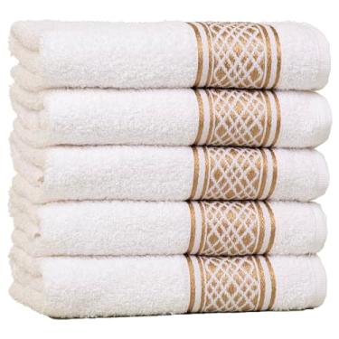 Imagem de Luxure Gourmet – Kit 5 Panos de Copa Premium, Felpudos, Alta Absorção e Durabilidade (Dourado c/Desenho unico)