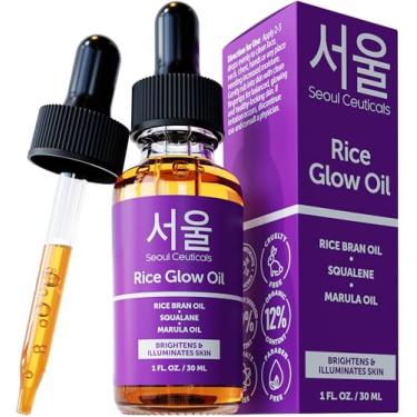 Imagem de SeoulCeuticals Rice Bran Oil For Skin - Korean Skin Care Facial Glow Oil With Squalene And Vitamin E - Cruelty Free K Beauty Skincare For Dewy Glass Skin 1oz