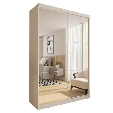 Imagem de Guarda Roupa 2 Portas De Correr Todo Espelhos 2 Salvador Gavetas Minastex Branco