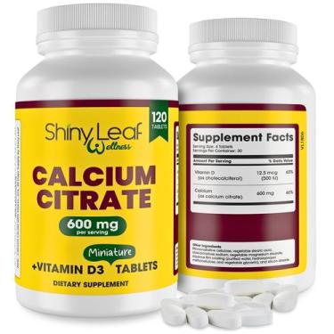 Imagem de Suplemento Shiny Leaf Calcium Minis 600 mg com vitamina D3 120 Ct