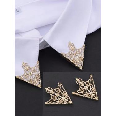 Imagem de Broche com clipe de colarinho de camisa vazado em formato vintage para uso diário de festa, acessório de moda, presentes de amizade para mulheres, presentes de Natal