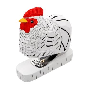 Imagem de Amagogo Grampeador de madeira em forma de animal, estatueta fofa e criativa para escritório, escola e estudantes. Ideal para mesas, escritórios escolas, Forma de Galo