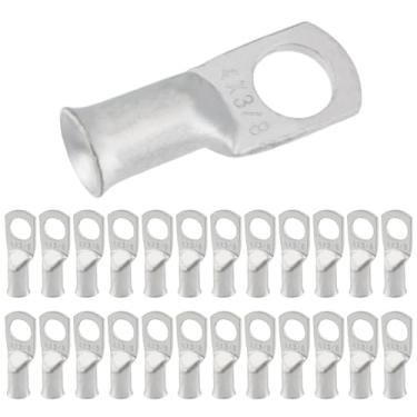 Imagem de Pastlla 25 peças de terminal de anel de calibre 4, terminais de bateria de pino de 4 AWG 3/8 polegadas, terminais de cobre estanhado resistente, conectores de terminal de anel de calibre 4 para