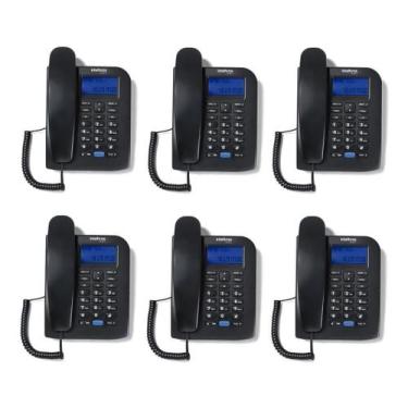 Imagem de Kit 06 Telefones Com Fio Identif. Chamada Tc 60 Id Intelbras
