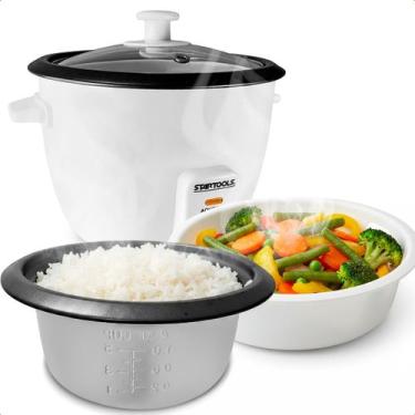 Imagem de Panela Elétrica de Arroz 1,3L 220V 400W Antiaderente Tampa de Vidro Fu