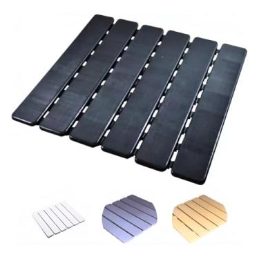 Imagem de Tapete Estrado Antiderrapante Para Box Banheiro Com Ventosas (Preto)