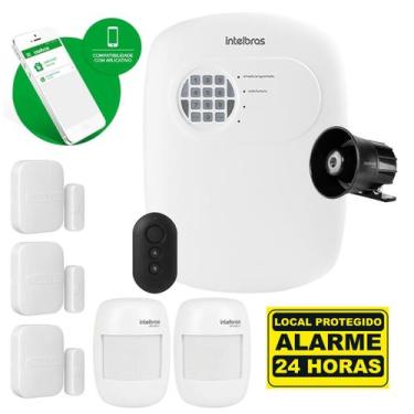 Imagem de Kit Alarme Intelbras App C/ 5 Sensores Sem Fio E S/ Bateria