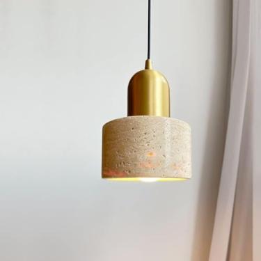 Imagem de Luminária Pendente Moderna De Mármore Dourado Min, Pedra Natural, Estilo Fazenda, Luminária Suspensa Rústica, Ilha De Cozinha, Mini Luminária De Teto Em Madeira De Nogueira, Lus, Gold