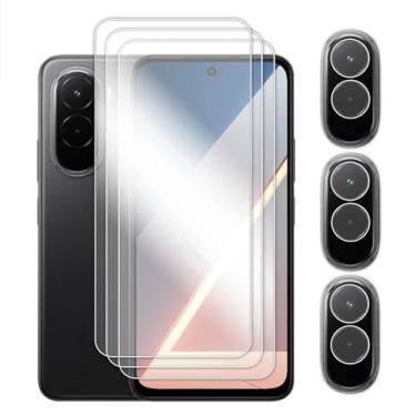 Imagem de Para Poco M7 4G, 6 em 1 Protetor de Tela Transparente de Cola Completa de Vidro Filme de Lente de Vidro Temperado