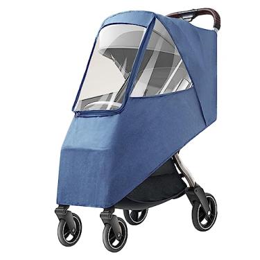 Imagem de TOPINCN Capa de Chuva para Carrinho Universal, Capa de Chuva para Buggy à Prova de, Protetor de Carrinho de bebê à Prova de Frio para Viagens de Crianças, Proteção contra Tempestades de (Linho Azul)