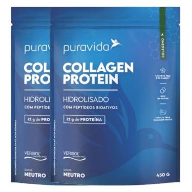 Imagem de Kit 2x Collagen Protein Hidrolisado Neutro 450g - PuraVida-Unissex