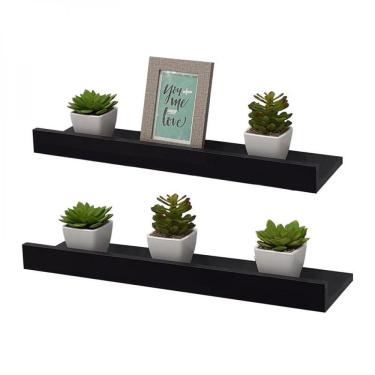 Imagem de Kit 2 Prateleiras Porta Quadros 80 X 10cm Suporte Invisível