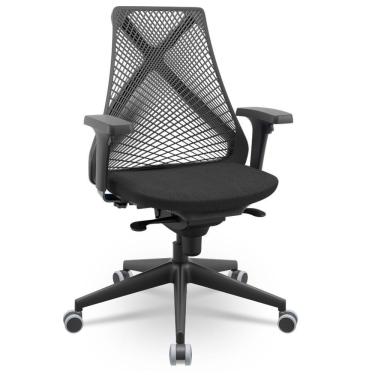 Imagem de Cadeira De Escritório Giratória Presidente Unix P03 Tela Cinza Crepe Preto - Lyam Decor