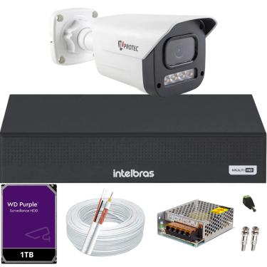 Imagem de Kit 1 Câmera 1080p Full Color C/Áudio Dvr Intelbras 4ch 1TB Purple
