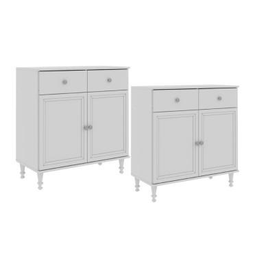 Imagem de Aparador Buffet Ditália 2 Gavetas 2 Portas 2 Unidades R-629 Branco