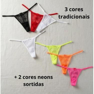 Imagem de Kit 5 Calcinha Tanga Feminina Microfibra Com Regulagem Lateral Fio Den