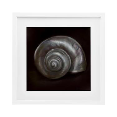 Imagem de Stupell Industries Impressão emoldurada Spiral Treasure Of Sea Gray Under Glass, design de Mary Sparrow, 40,6 x 40,6 cm