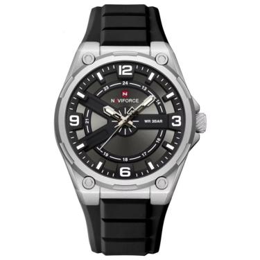 Imagem de Relógio De Pulso Esportivo Masculino Silicone De Quartzo á Prova D´agua Prata