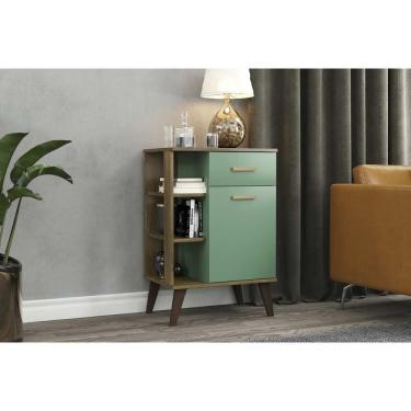 Imagem de Balcão De Cozinha Retrô C- 1 Porta E 1 Gaveta 53cm Mel-oliva - Movelbento